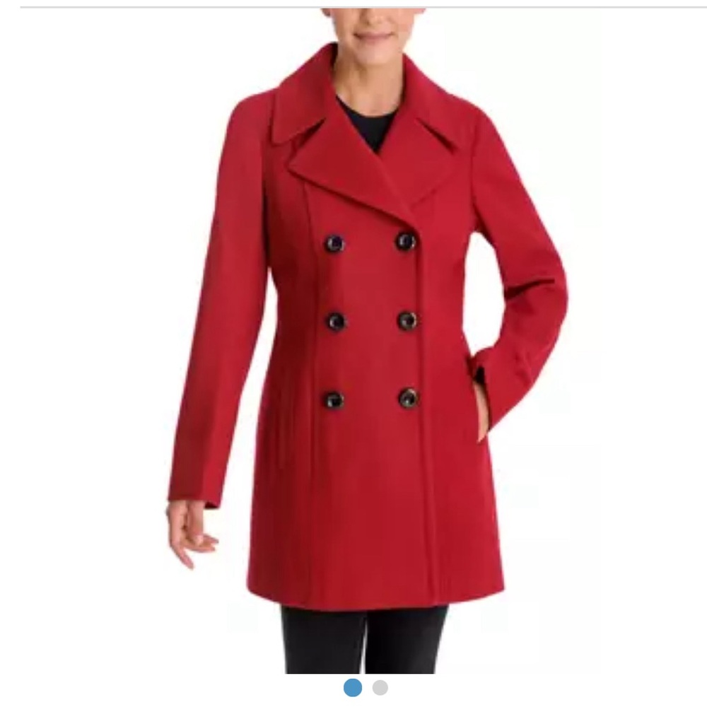 Red Anne Klein wool coat